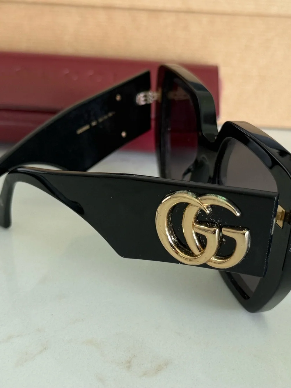Gucci Black Square Oversized Sunglasses